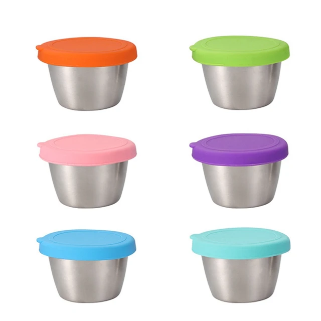 6 Pieces Better Breader Shaker Bowl With Colorful Airtight Lids Non-Slip  Bottoms