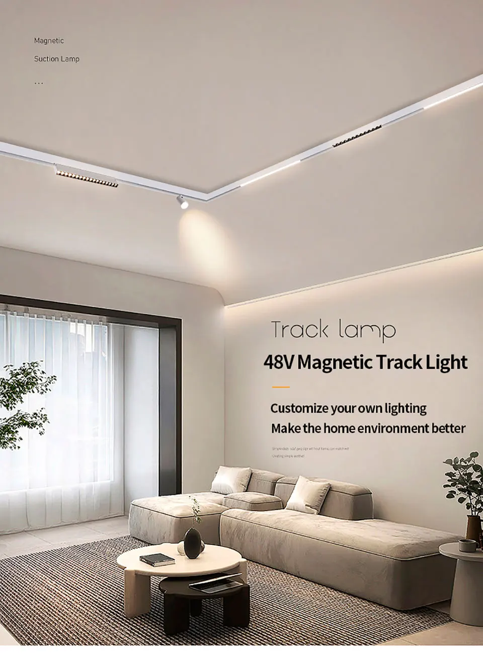 Description Picture 2 of itemPNY White led Magnetic Track Light 12W 18W 24W 36W Smart Home DALI Tuya Zigbee 48v Recessed Long Magnet Rail Grille Lamp