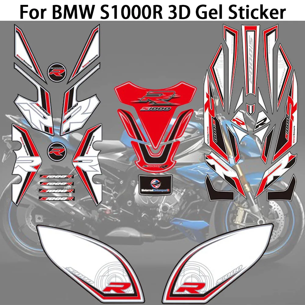 Motorycle Reflective 3D Gel Front Rear Tank sticker Fairing Number Board Protector For BMW S1000R 2014 2015 2016 2017 2018 велобандана buff 2015 16 reflective buff r og buff см 53 62 108896 00