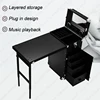Professional Makeup Train Case Mobile Nail Workbench Rolling Table Makeup Workstation Cosmetics Case On Wheels Makeup Organizer 2