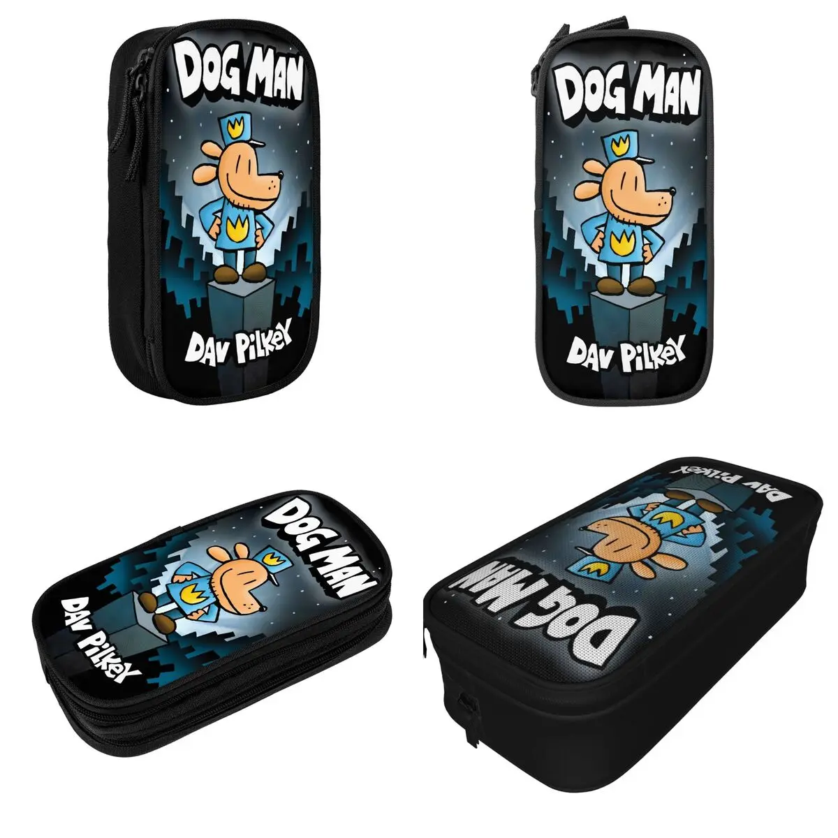 Anime Dog Man Cartoon Pencil Case Classic Pen Bag for Student Large Storage School Supplies Cosmetic Pencilcases