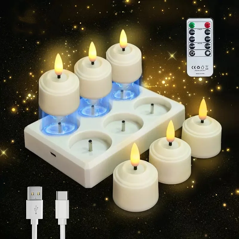 Muslimled Candle Set ricaricabile candela luce elettronico sfarfallio candele senza fiamma lampada con Timer remoto per decorazioni per la casa lampada luci di candela di natale candela a LED  39