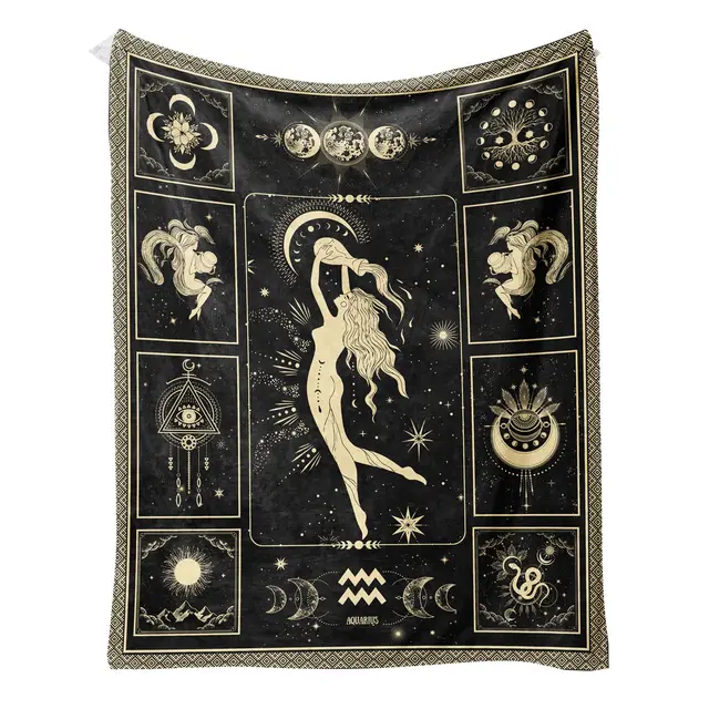 Astrology Decor, Witchy Blanket, Gothic Blanket