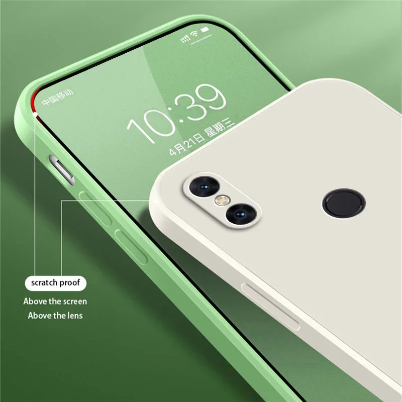 Official Square Liquid Phone Case - Soft Silicone 360° Protective Shockproof Cover
