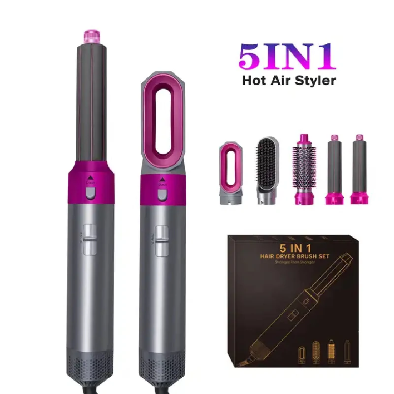 Asciugacapelli 5 In 1 Pettine Elettrico Multifunzionale Pettine A Ioni Negativi Ferro Arricciacapelli Spazzola Per Arricciare Staccabile Asciugacapell