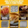 Waffle Maker with Removable Plates, Waflera Electrica, Large Waffle Iron, 3 in 1 Panini Grill Press Breakfast Sandwich M 3