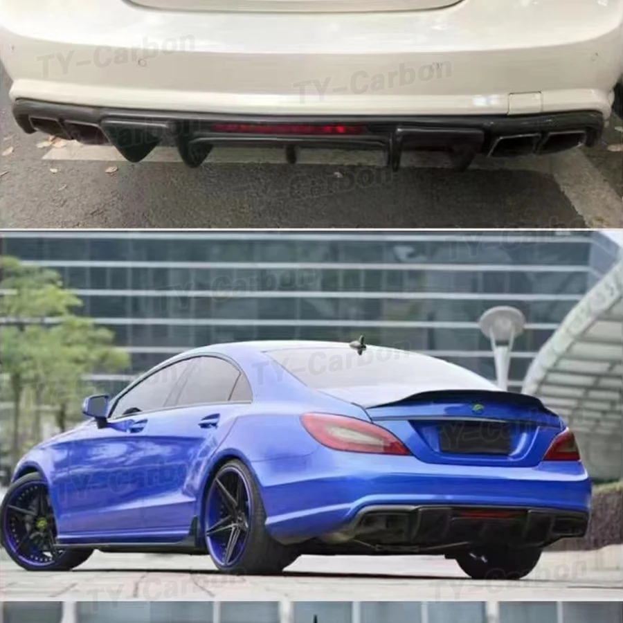 MCARCAR Carbon Fiber Rear Diffuser For Mercedes CLS W218 2011-2014 - CLS300/350/63 AMG Lower Lip Spoiler - View #10