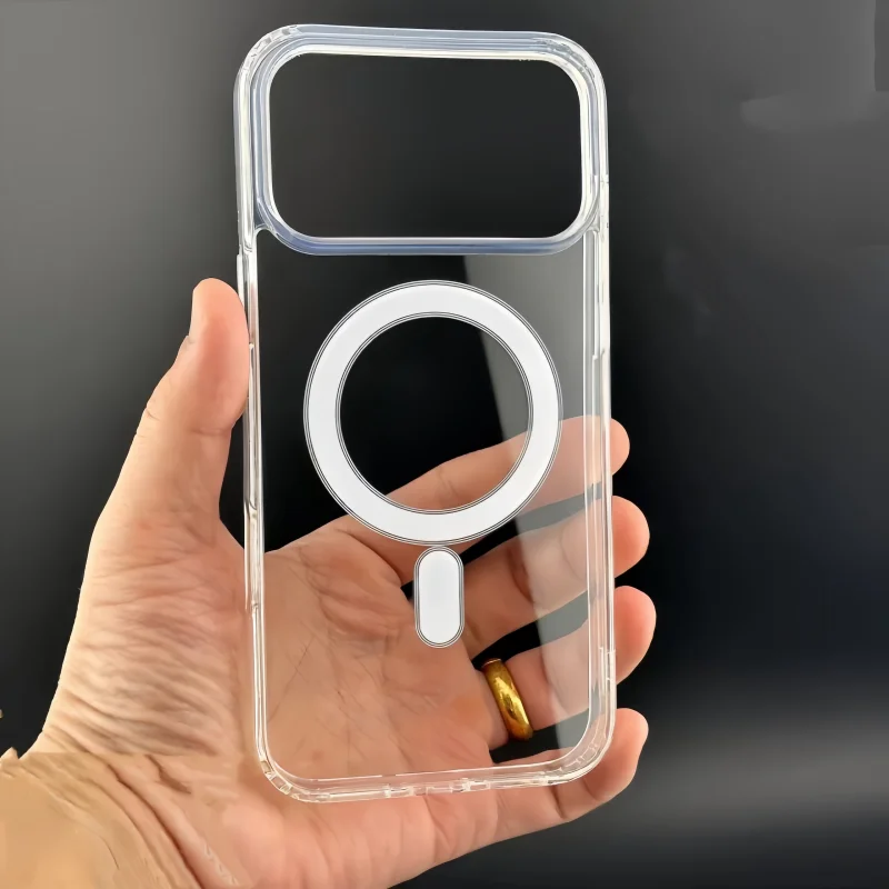Sleek Transparent Magnetic Phone Case with Wireless Charging Support