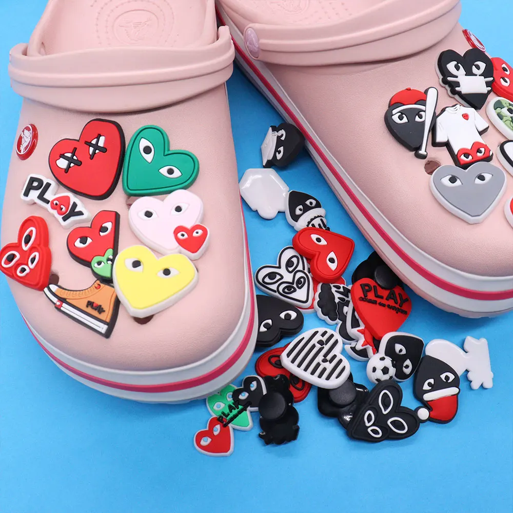 HEART JIBBITZ VALENTINE'S DAY JIBBITZ SHOE CHARMS FITS CROCS HEART SHOE  CHARMS