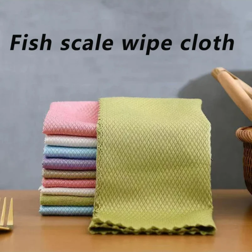 1PCS Microfiber Washing Dish Cloth Cleaning Towel Super Absorbable Window Glass Cleaning Cloth Kitchen Anti-grease Wiping Rags 6