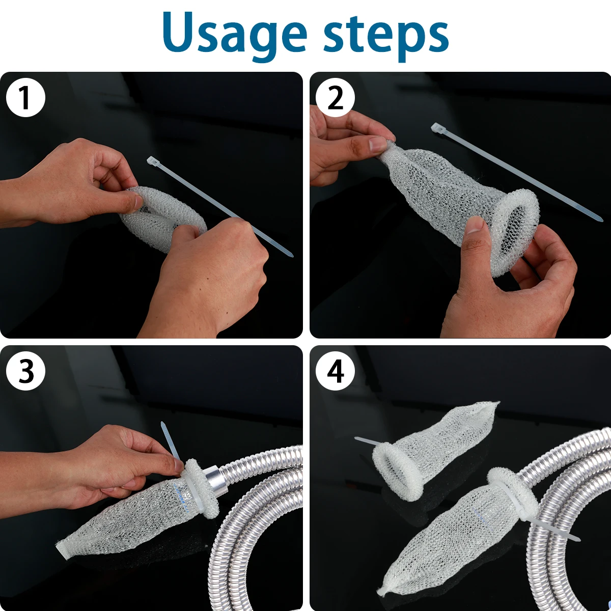 30PCS Washing Machine Drain Filter With Binding Zip Tiesm Multipurpose Washer Hose Lint Traps for Washing Machine Sink Bathtub