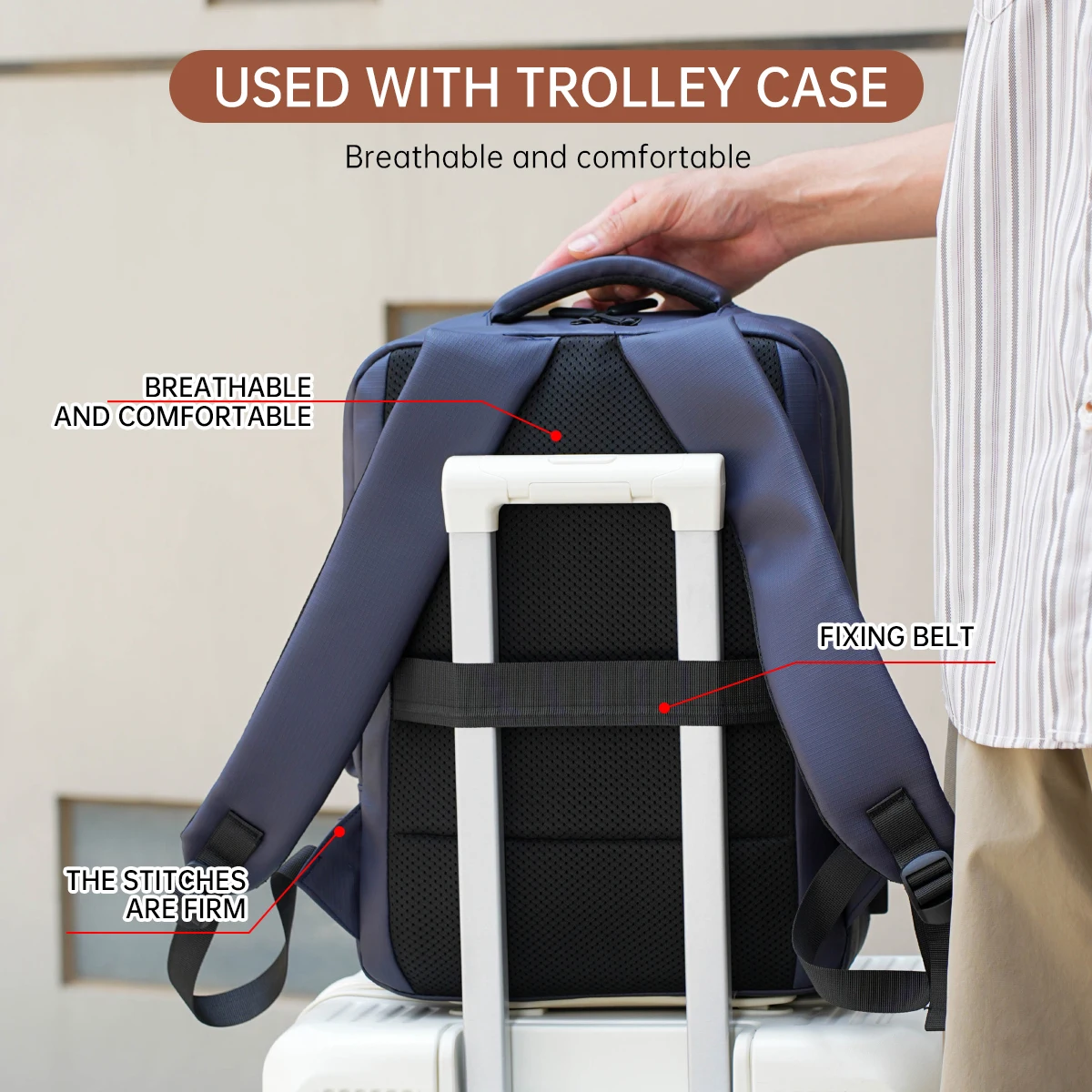 Men's Backpack Business Trip Work Clothing Fashion Backpack Travel Large Capacity Classy 15.6inch Computer Bag Lightweight College Student Bag Conference