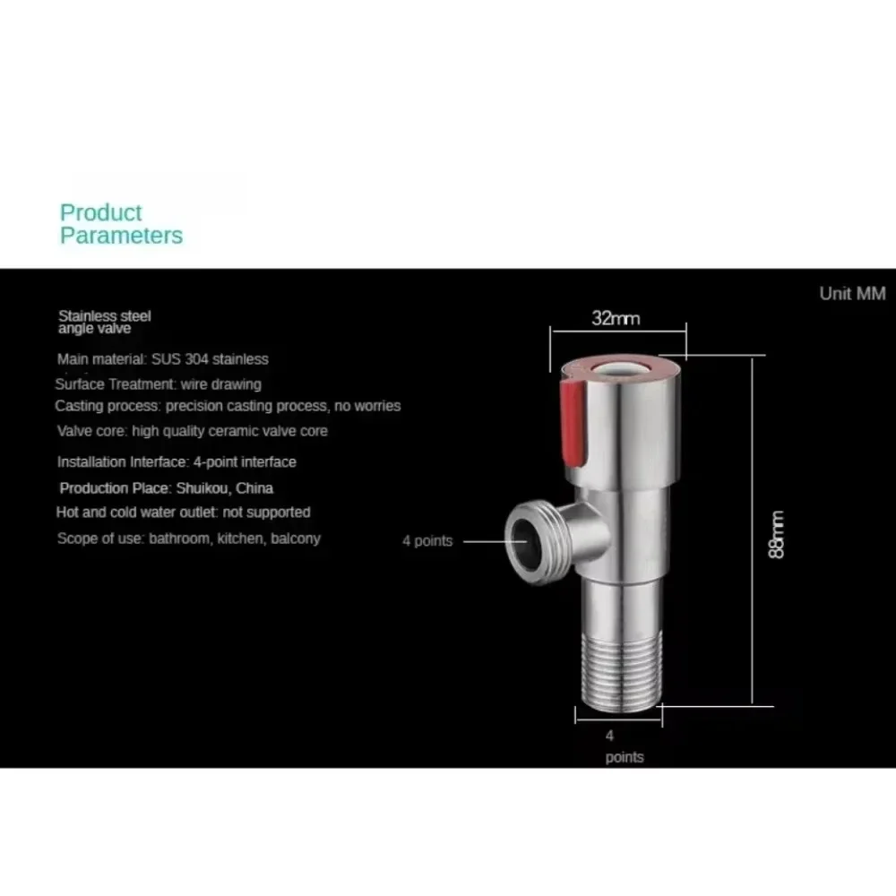 Bathroom Basin Sink Faucets Taps Angle Stop Valve Brass Black Finish G1/2" Shut Off Valve Bathroom Toilet Bidet Shower Water Tap