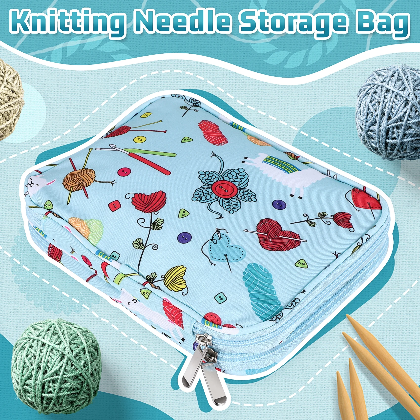 Empty Knitting Needles Case Travel Storage Organizer Storage Bag