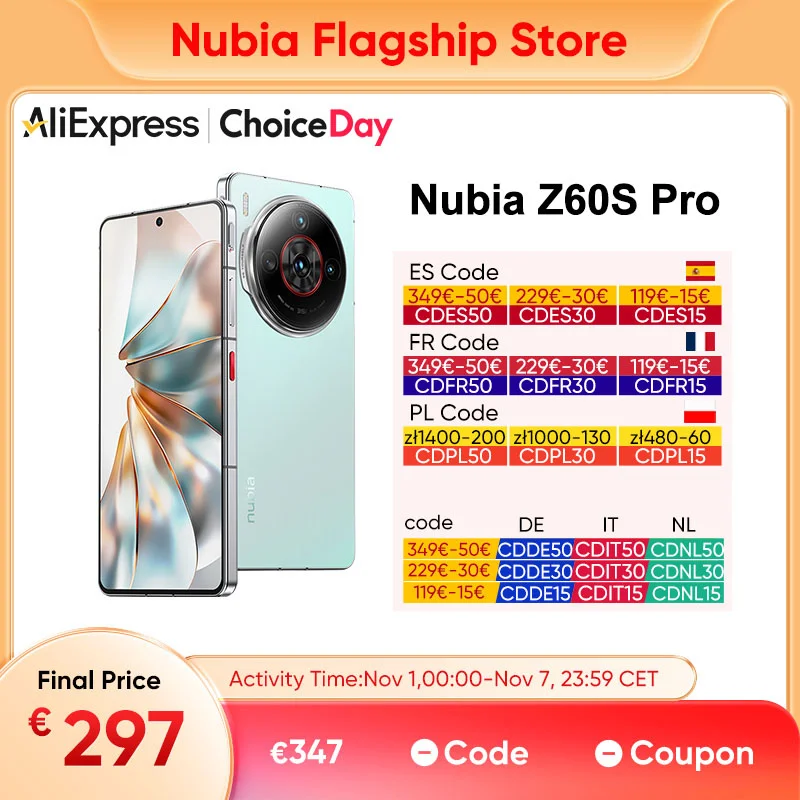 Smartfon ZTE Nubia Z60S Pro z EU za $322.63 / ~1324zł Smartfon ZTE Nubia Z60S Pro z EU za $322.63 / ~1324zł