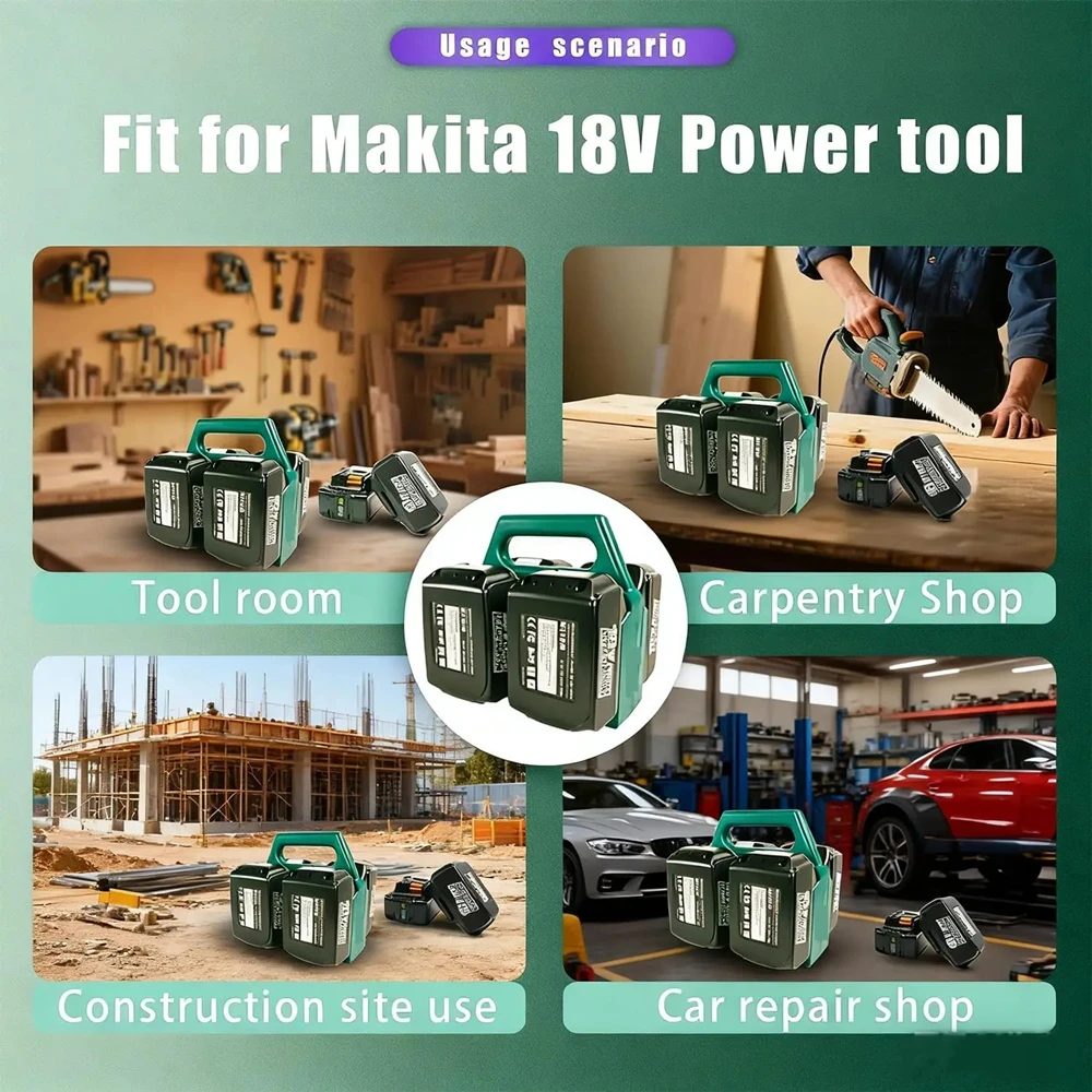 COOL DIER 휴대용 스토리지 랙 바구니 브래킷 Makita 18V 리튬 이온 배터리 BL1830 BL1815 BL 용 4 배터리 케이스 마운트 홀더