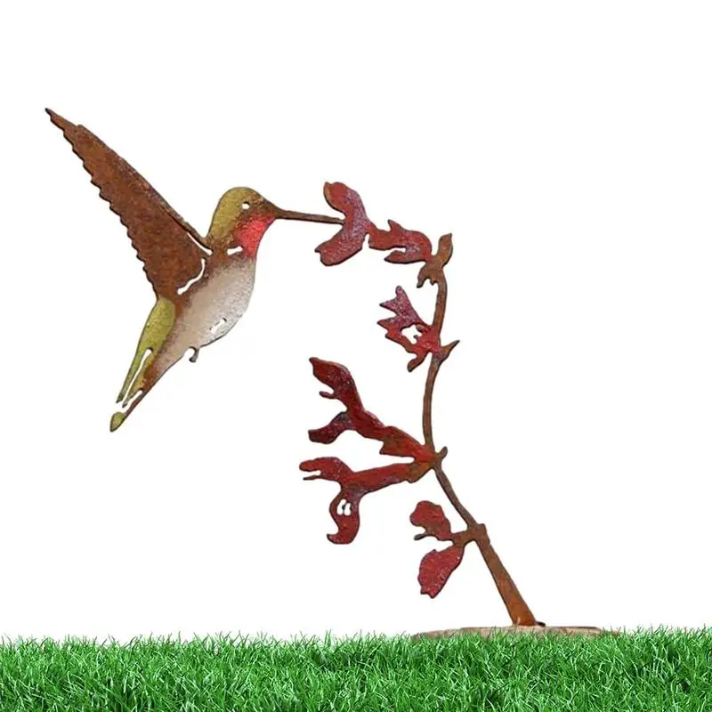 

Bird Garden Stakes Decorative Metal Chickadees On A Branch Rusty Tree Art Backyard Bird Tree Branch For Home Garden Yard Patio