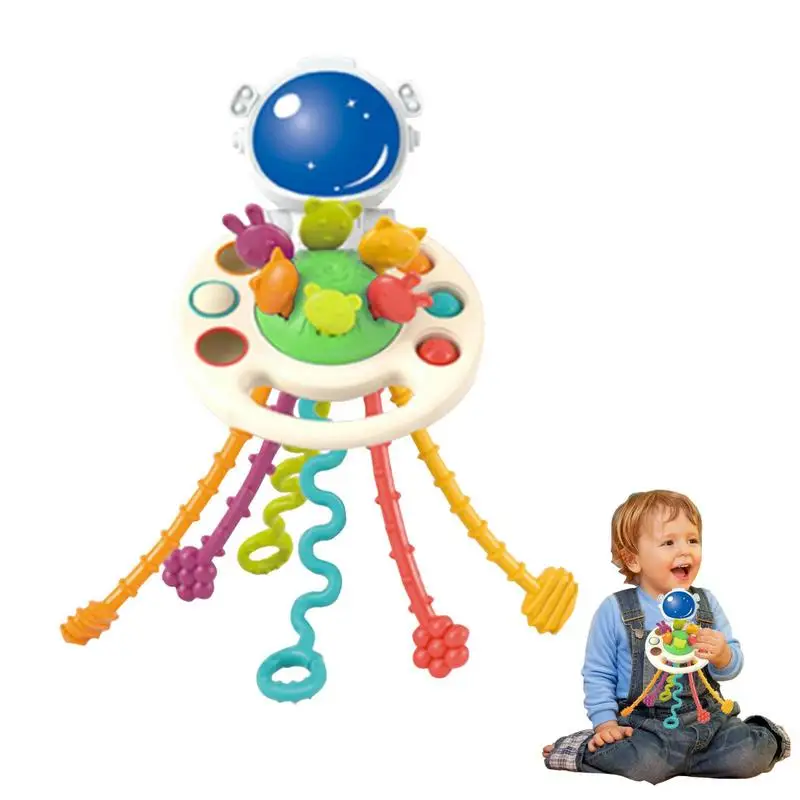 

Pull String Toy Food Grade Silicone Pull String Activity Toy Montessori Pull String Toy For Motor Skills Tactile Stimulation