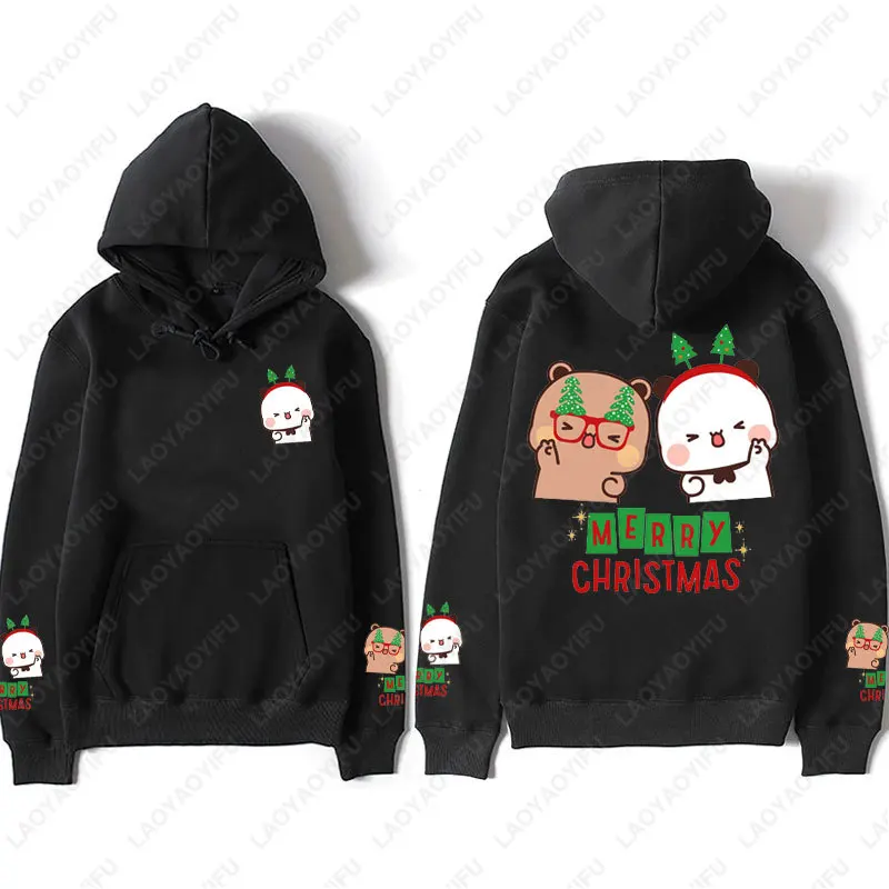 Kawaii Panda Bear Christmas Graphic Unisex Hoodie - Couples Gift Sweatshirt