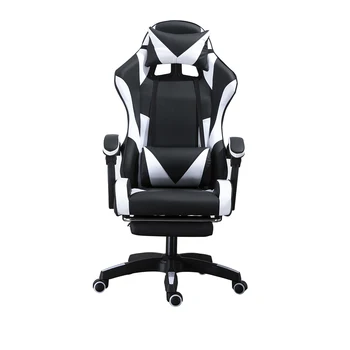게임 의자 홈 컴퓨터 의자 리클라이닝 사무실 의자 등받이, E-스포츠 의자 기숙사 편안한 앉아있는 리프팅 의자, 인체 공학적 컴퓨터 의자, PVC 가죽, 높은 등받이, 135 °사무용 의자