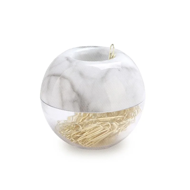 

Marble Design Paper Clip Apple Shaped Clip Holder Documents Metal Paper Clips Gold Office Accessories Tool School Supplies