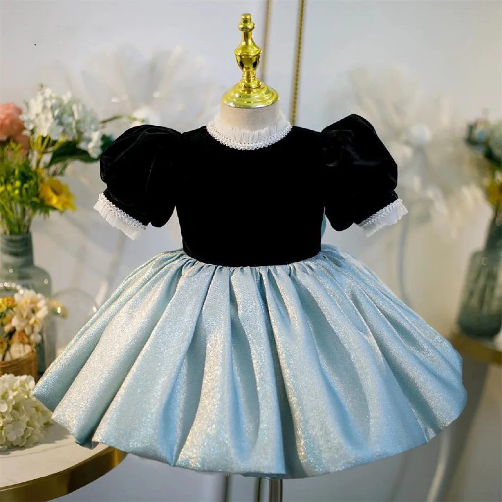 

High-end Baby Spanish Lolita Princess Ball Gown Bow Design Birthday Party Christening Clothes Easter Eid Dresses for Girls