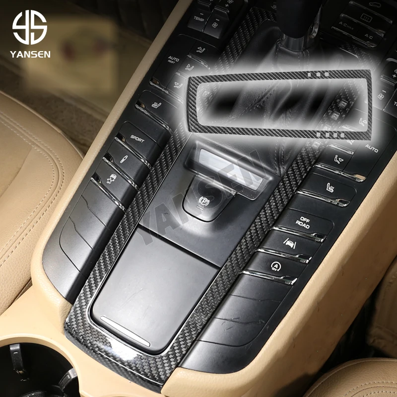 

Center Console Gear Shift Buttons Panel Trim Sticker for Porsche Macan 2014-2020 Carbon Fiber Decal Car Interior Accessories