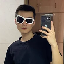  Fashion Irregular Square Sunglasses Funny Party Asymmetrical Sun Glasses Men Brand Designer Personality Black Sunglasses 