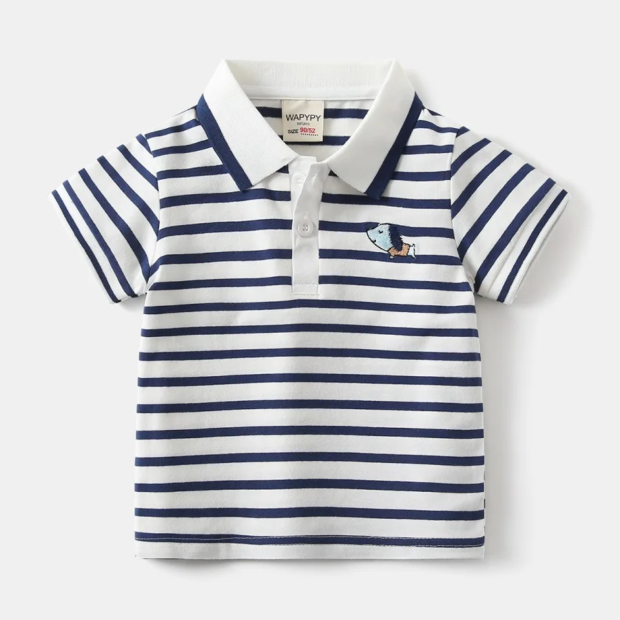 56058-1479e6.jpg Boys Clothing Embroidered Polo Shirt Casual Cotton Summer Top