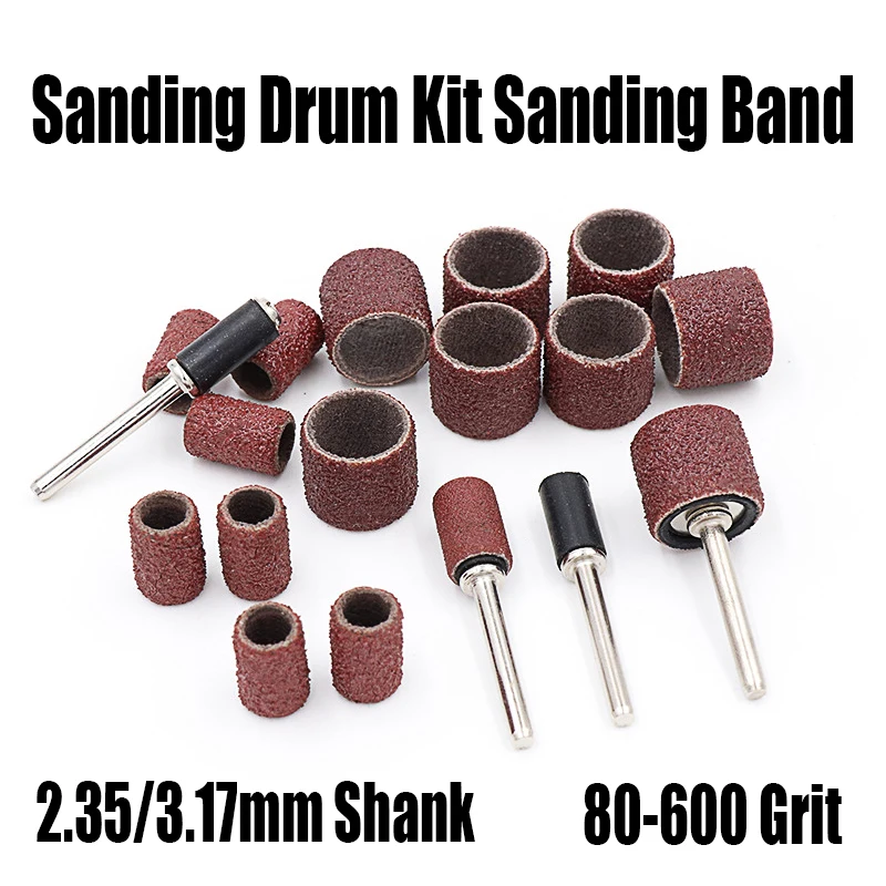 102pcs Sanding Drums Kit Sanding Band Sleeves Sand Mandrels Nail Drill Bits  Sand Ring Abrasive Brushes for Dremel Rotary Tools