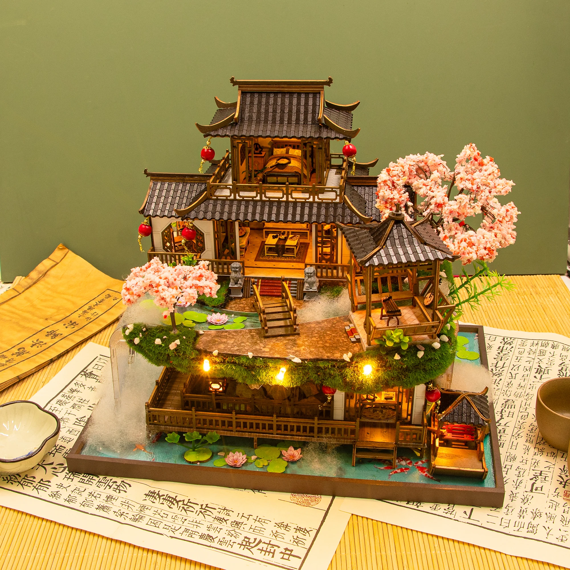 DIY Wooden Miniature Building Kit Doll Houses with Furniture
