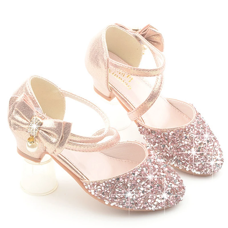 Girls Sandals Kids Princess Glitter Shiny