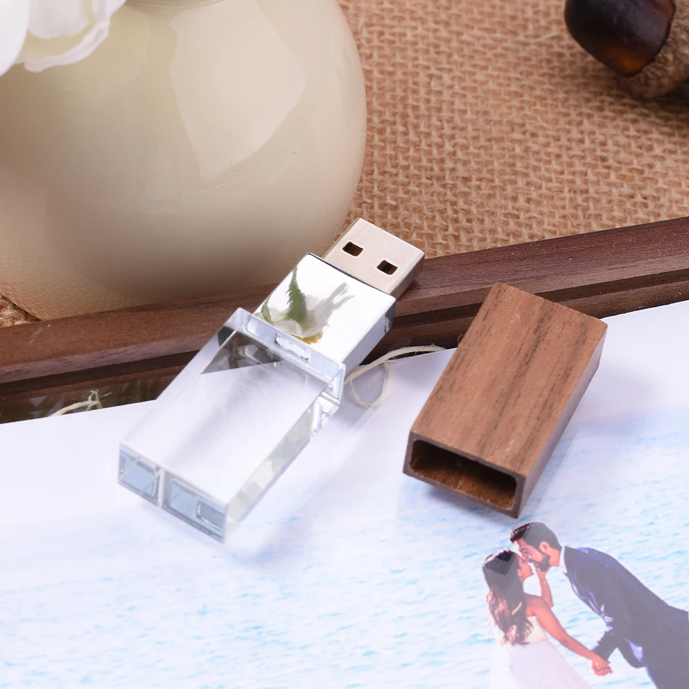 Jaster USB 3.0 Flash Drive Crystal Walnut Wood Box Pen Drive Free Custom Logo 6 S9133b320238440cfbce2b9d8a7630330K