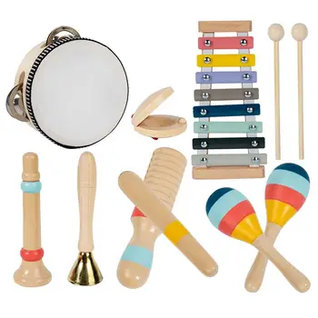 Wooden Instrument Percussion Early Education Music Set Hand Percussion Instrument Wooden Toys For Toddler Boys Early Learning 1