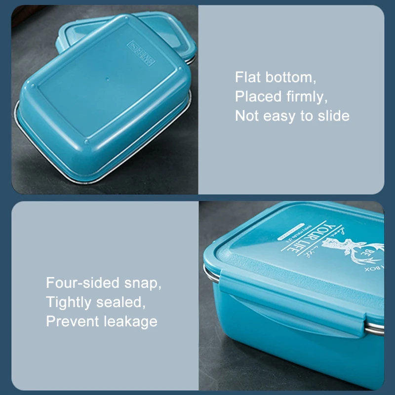 Lunch Boxes Stainless Steel Children's Lunch Box with Compartments Bento Boxes Adults Metal Breakfast Box Nursery School B03E - 4