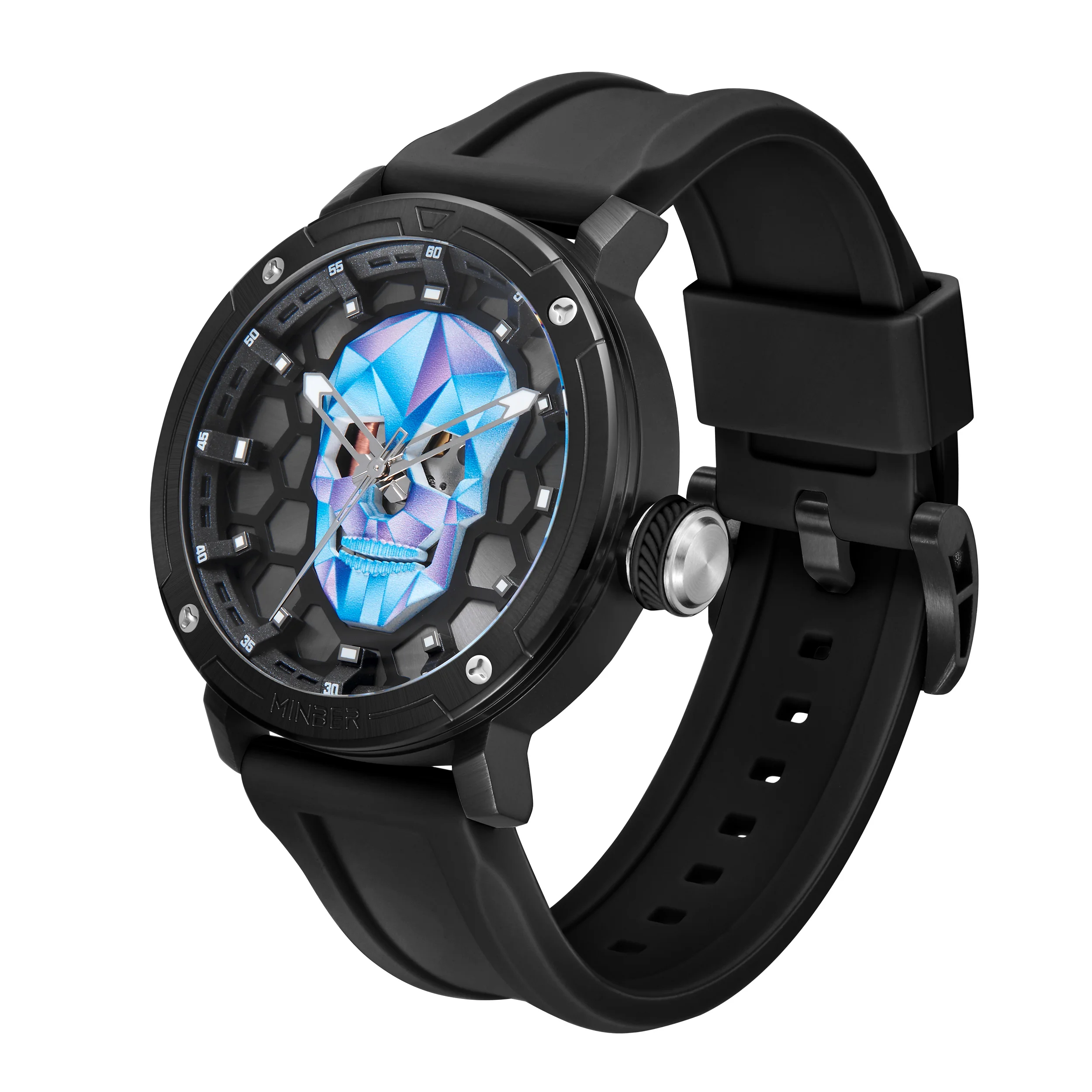 MINBER Skull Dial Design Quartz Watch Fashion Sports Military Watches For Men 50M Waterproof Luminous Man Wristwatch Clock 9092_voghion.com