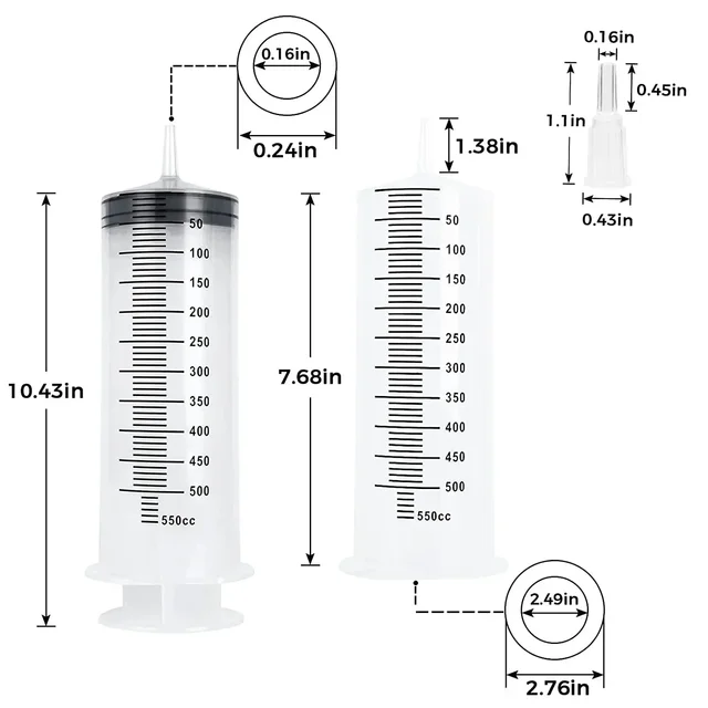 Multifunction Syringe Large Capacity with 100cm Hose Pump Measuring Washable Injector for Pet Dog Feeding Milk Oil Glue Fluid 5