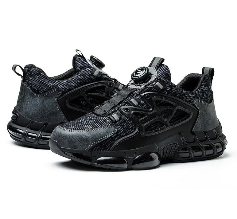 Safety Steel Toe Work Trainers For Men With Rotating Button_voghion.com