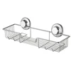 Bathroom Shelf Organizer Stainless Steel Wall Mounted Toilet Shampoo Holder No Drill With Vacuum Suction Cup Shower Storage Rack 5