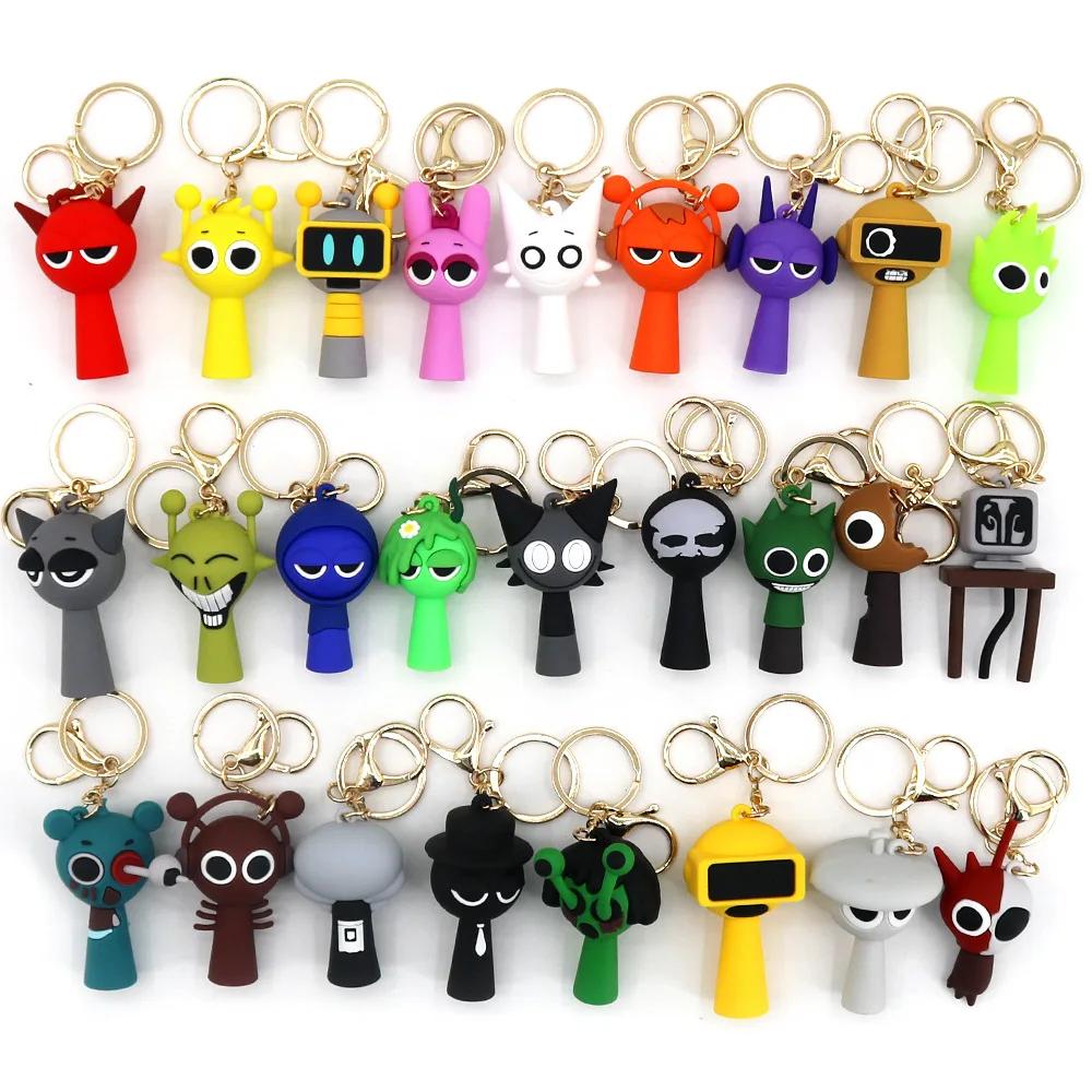 Game Sprunki Keychain Cartoon Sprunki Oren Raddy Gray Brud Vineria
