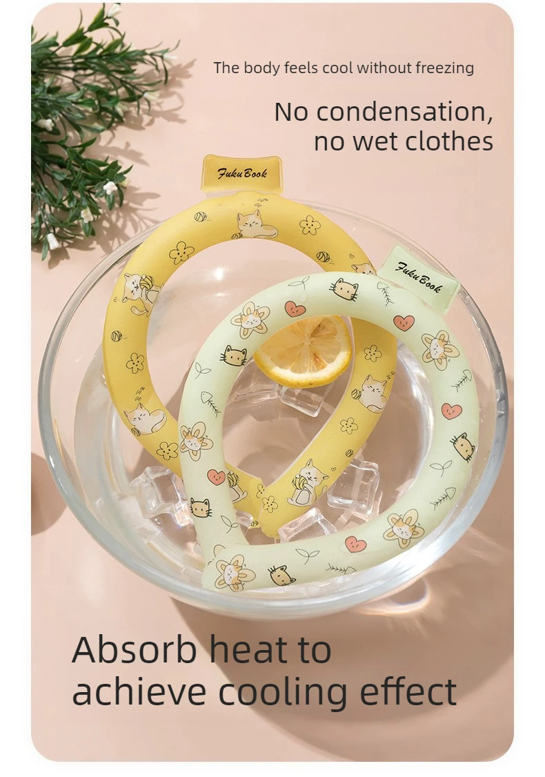 Hot! Japanese summer 28° heatstroke prevention cooling ice collar outdoor sports ice neck cooling ring cartoon PCM neck ring