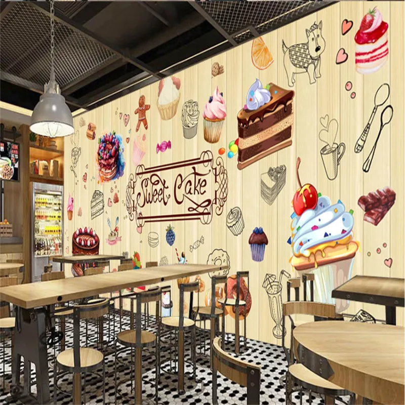 Cartoon Brot Dessert Muster Wand Aufkleber Küche Esszimmer