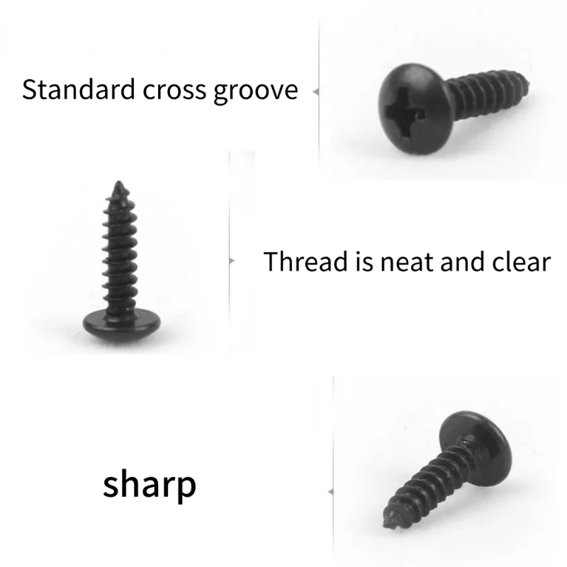 10/25/50pcs m3 m4 m5 m6 carbon steel black truss head phillips cross recessed mushroom head self tapping screws wood screw self tapping screw kit self tapping screw tapping screws cross phillips screw phillips head screw cross round head screw