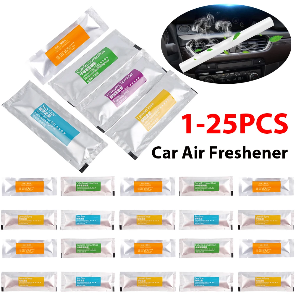 1-25PCS Car Fragrance Vent Clip Cylindrical Essential Oil Car Diffuser Vent Clip with Refill Sticks for Auto Office Kitchen