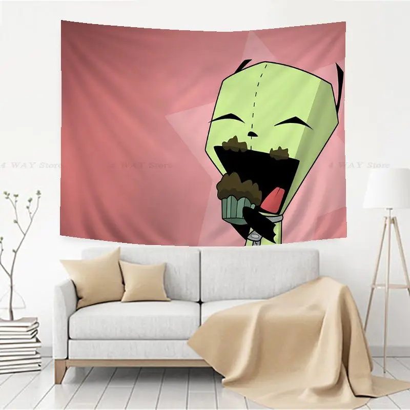 Invader Zim DIY Wall Tapestry Indian Buddha Wall Decoration Witchcraft Bohemian Hippie Cheap Hippie Wall Hanging