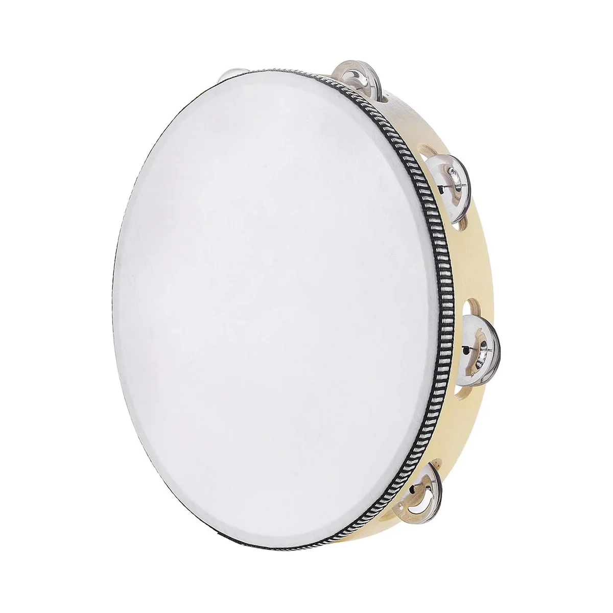 Tambourine for Adults 10 Inch Hand Held Drum Bell Birch Metal Jingles Percussion Gift Musical Educational Instrument musical percussion instruments