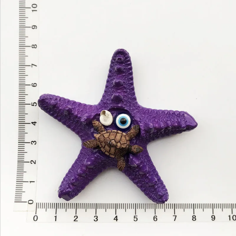 

Purple Creative Türkiye Starfish Fridge Magnet Cultural Landscape Tourism Souvenir Resin Decorative Message Sticker Crafts