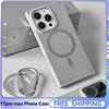 WAKCAS Frosted Phone Case for IPhone 16/17 Pro Max Original Anti-drop Transparent Phone Cover Carabiner Magnetic Metal Bracket