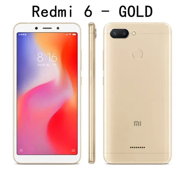 Original Xiaomi Redmi 6 4GB 64GB 13000mAh 6.6 pouces celular googleplay empreinte digitale octa-core Global Rom 4G Smartphone 6
