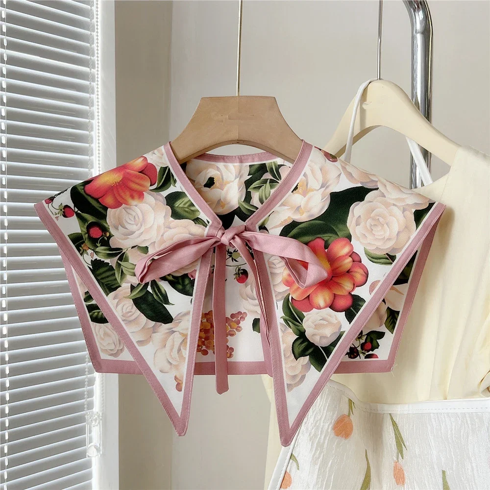 Floral Shawl Detachable Collar Women False Collar Shoulder Wrap Scarf Clothing Accessories